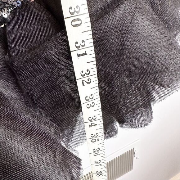 Symphony Party Girl Dress Silver Asymmetrical Poof Ruffle Size M - Picture 7 of 14